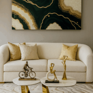 Cuadro Abstacto Esmeralda Gold