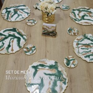 Set de Mesa MARMOLADO GREEN LUX