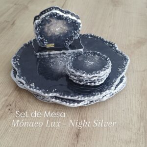 Set de Mesa  MONACO LUX Night silver