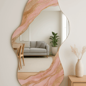 Espejo Irregular Rosa lux